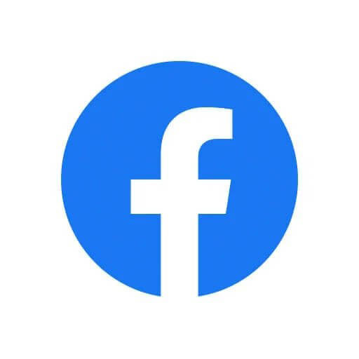 The image displays a blue Facebook logo with a white border.